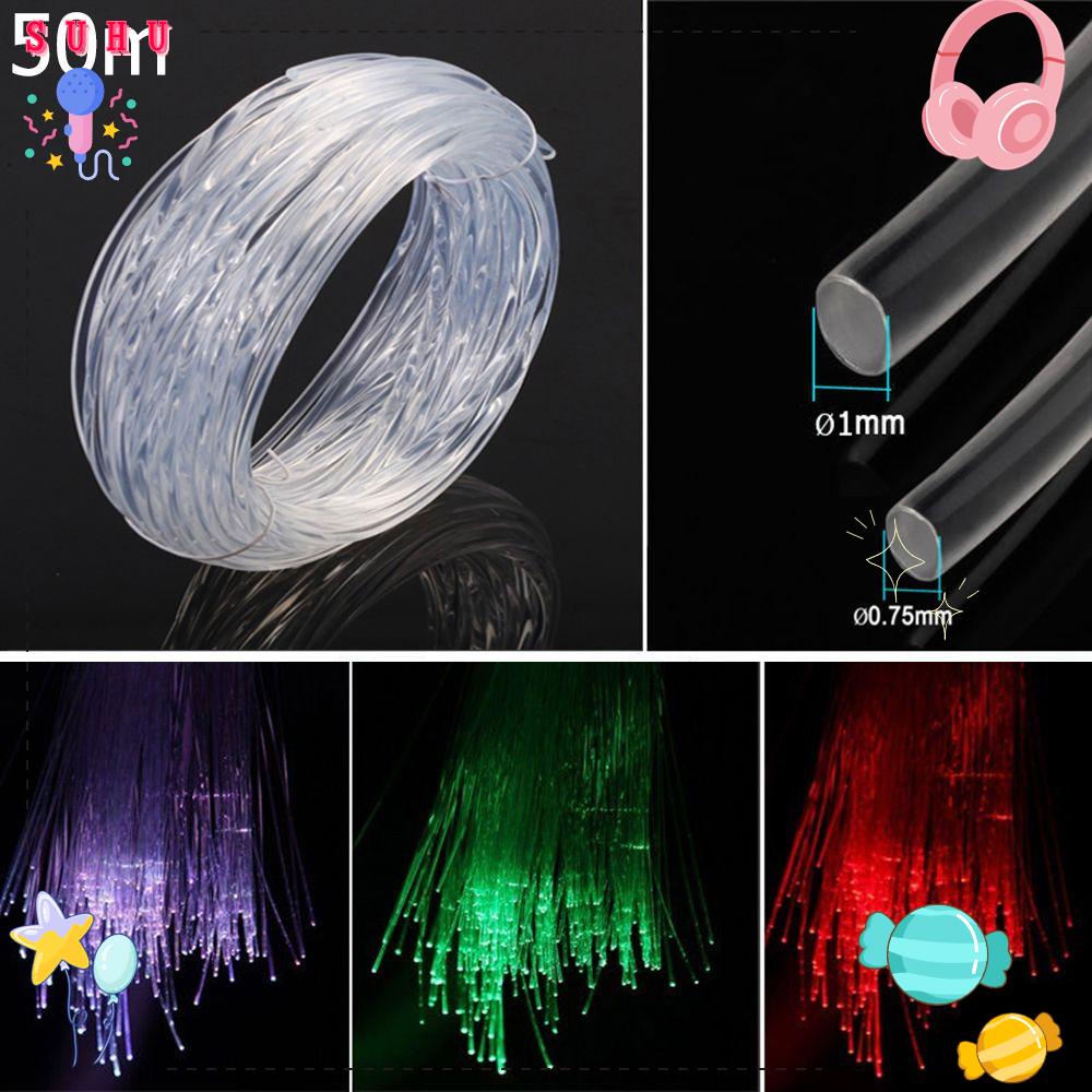 SUHU Cabo De Fibra Óptica 50mx0,75mm/1,0mm Luz Led Plástica Transparente Para Casa