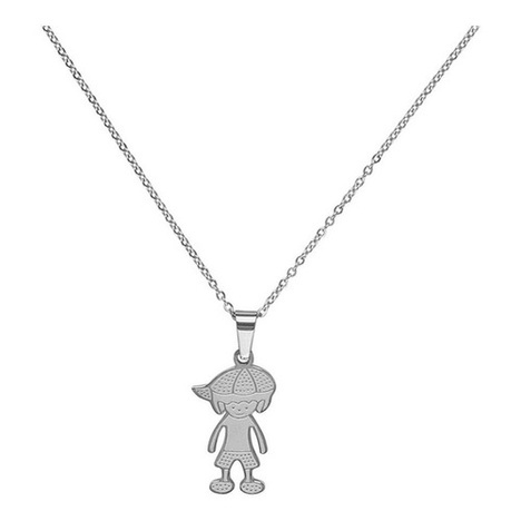 Colar Corrente Feminina E Pingente Um Menino Filho Aço Inox