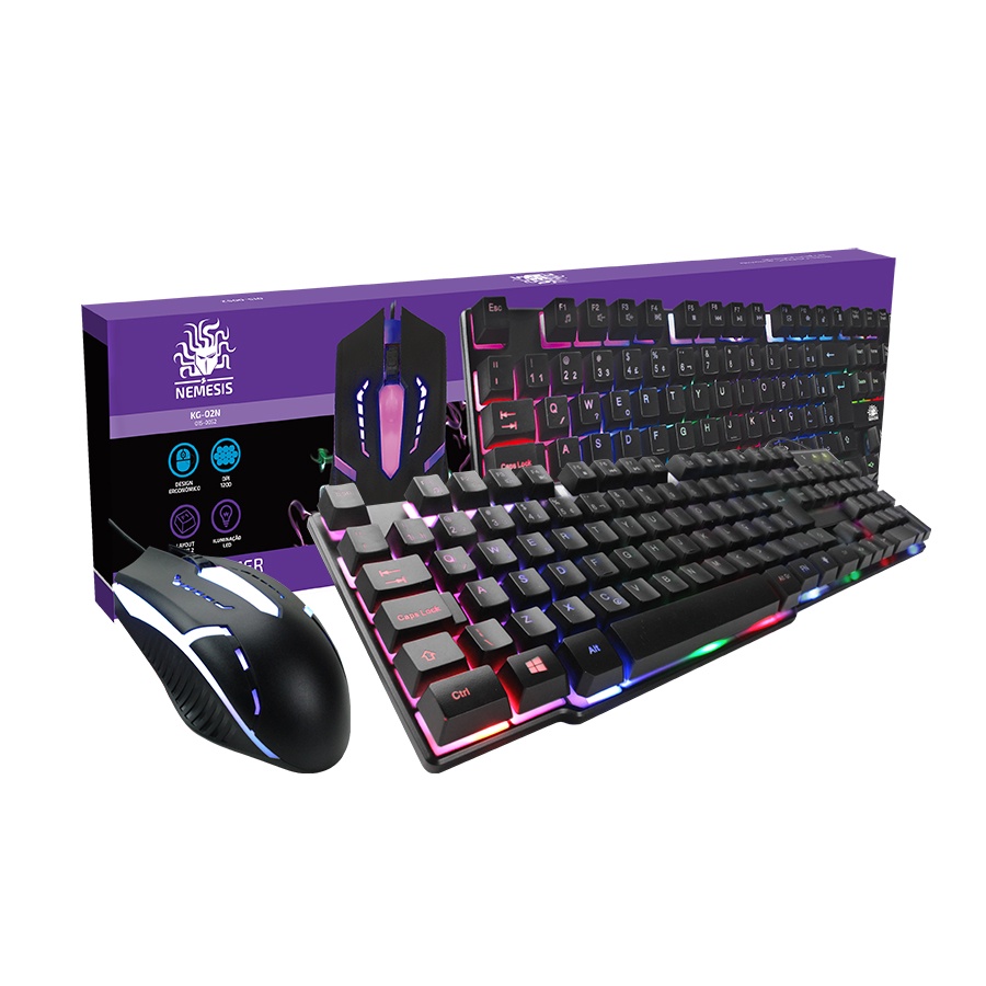 Kit Teclado E Mouse Gamer Iluminação Original Nemesis 5+