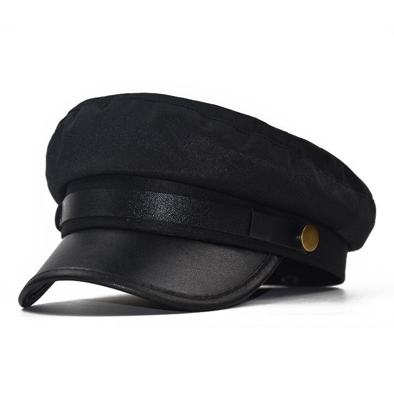 Chapéu De Couro Unisex PU Marinheiro De Outono Para Viagem Estudante Capitão