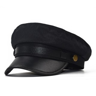Chapéu De Couro Unisex PU Marinheiro De Outono Para Viagem Estudante Capitão