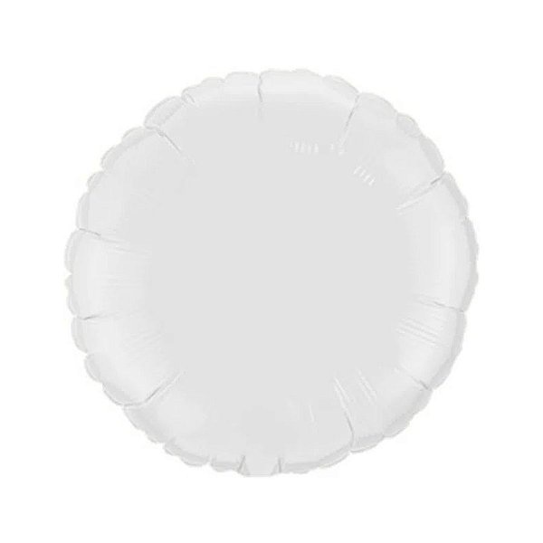 Balão de Festa Metalizado 20" 50cm - Redondo Branco - 01 Unidade - Flexmetal - Rizzo Balões - Home & Living
