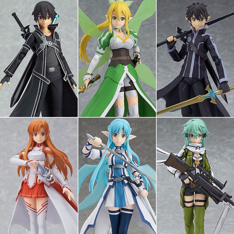 Tamanho grande tamanho figma174/178 Arte Online Kirito Asuna Asada Shino Q Versão Móvel Mudança Facial Figura Modelo Destino
