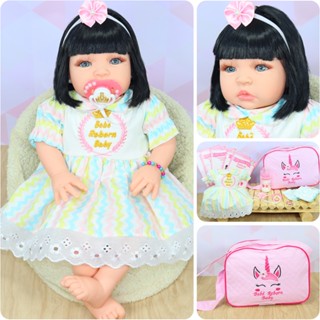 Boneca Bebe Reborn Morena Original com Bolsa Menina Barata