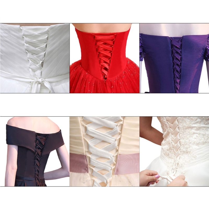 YYS Vestidos De Noiva Espartilho Volta Kit Gravata Com 2 8 Metros Fita De Cetim Para Vestido De Casamento Substituição T