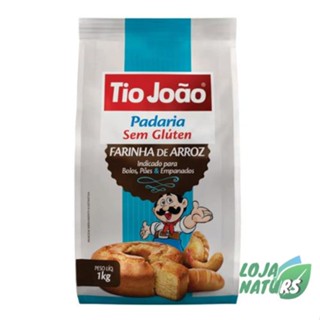 Farinha de Arroz Sem Glúten Sem Lactose 1Kg - Tio João