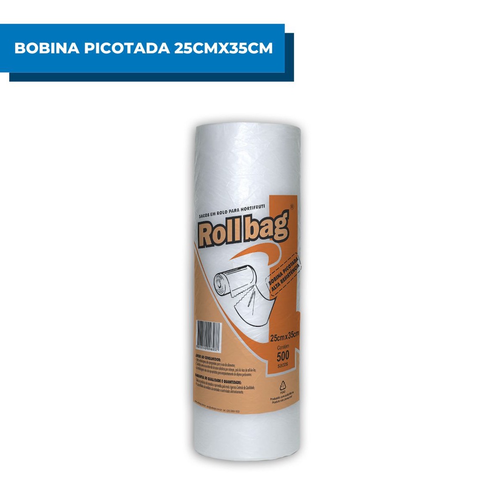 Saco Roll Bag Transparente 25x35 Com 500 Saquinhos Para Armazenar Comida Alimento em Oferta na Shopee
