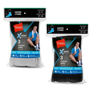 Kit Com 6 Pares Hanes Masculina Cano Curto em Algodão 5186