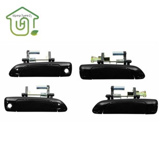 Frente/Traseira Exterior Puxadores Exteriores Conjunto Preto Novo Para 2001-2005 Honda Civic 4Pc/1pc