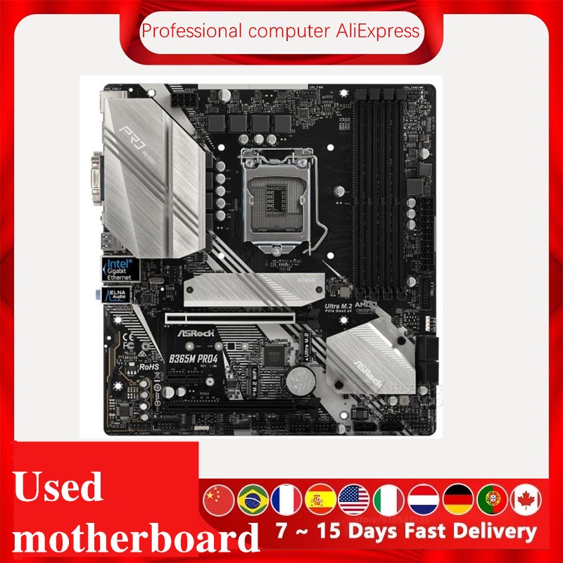Placa m e para asrock b365m pro4 original para rea de trabalho usada