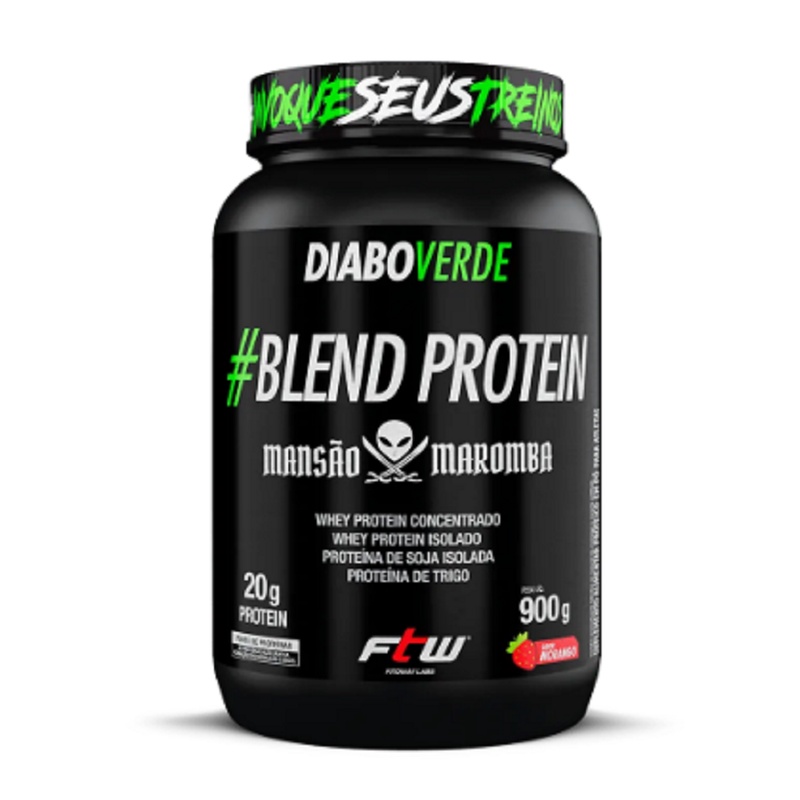 Whey Blend Protein Ftw Diabo Verde Mansão Maromba 900g Morango