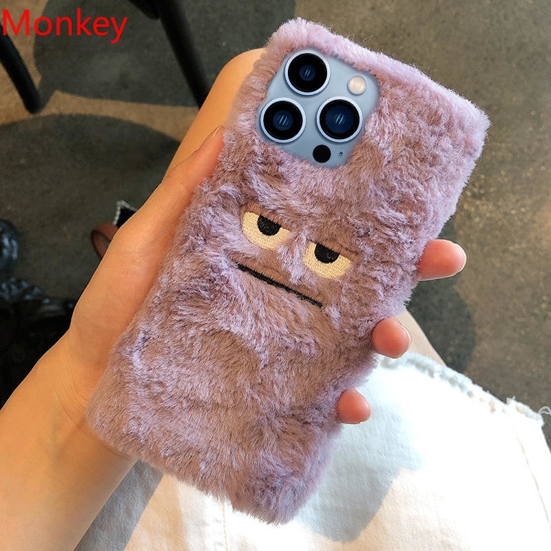 Capa De Peles De Pelúcia Roxa Para Samsung S24 Ultra S23 S22 S21 S20 Nota 20 10 A04 A14 A34 A54 A21S Silicone Coque