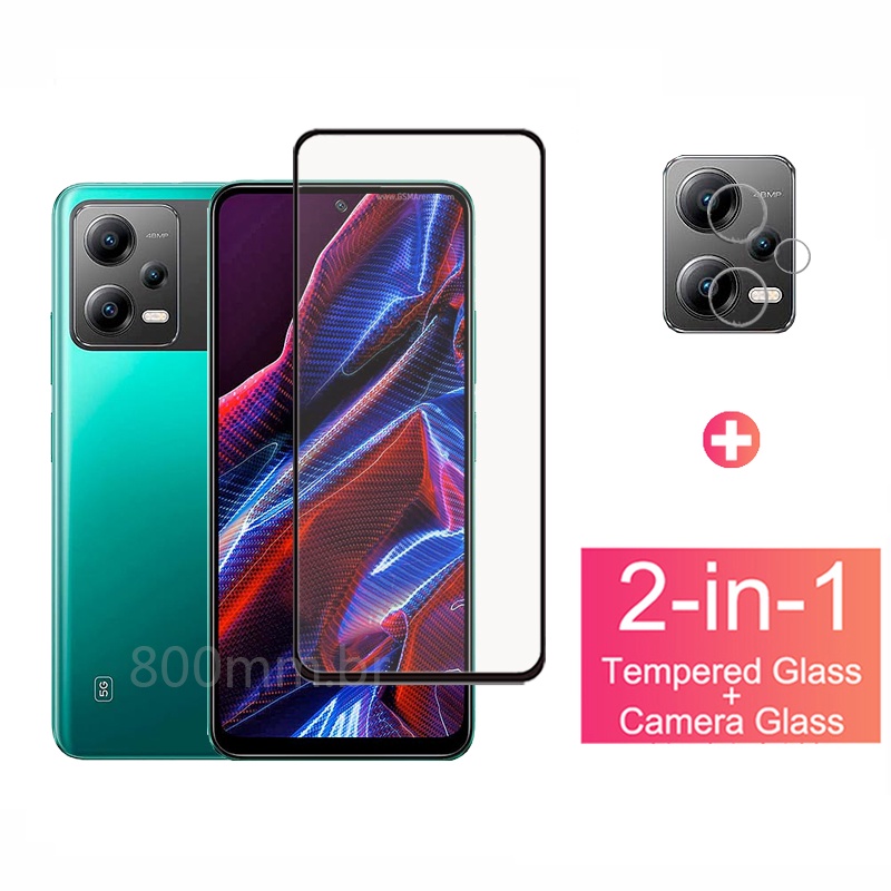 Película Protetora De Vidro e Câmera 9D 2 Em 1 Para Xiaomi POCO X5 X4 X3 Pro NFC M5s M5 M4 Pro 5G F4 GT C40