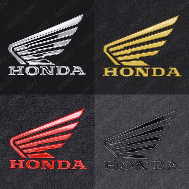 2 Peças 1 Conjunto Esquerda E Direita Honda Asas Logotipo 3D Emblema Cromo Vermelho Preto Azul Ouro Adesivos Para Motoci