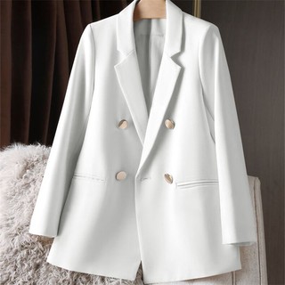 Jaqueta de terno branco novo estilo pequena primavera outono terno jaqueta temperamento versão coreana tamanho grande ro