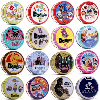 30/55PCS Dobble Card Game Spot It Table Board Game for Dobbles Kids HP Metal Box Card Matching Toys for Children Birthda em Oferta na Shopee