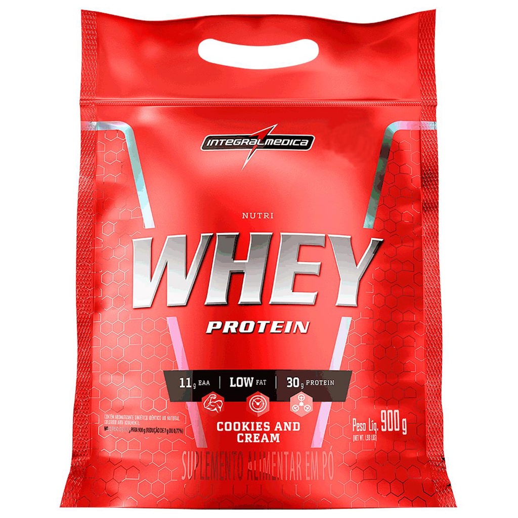 Suplemento em Pó Nutri Whey Protein Para Ganho de Peso Cookie 900g Refil - Integralmedica
