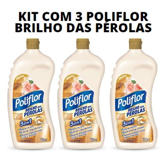 Kit com 3 Poliflor Cera Líquida Incolor Brilho das Pérolas 700ml em Oferta na Shopee