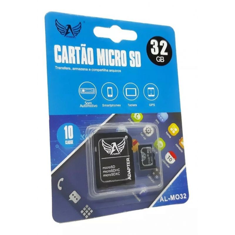 Cartão Memória 32gb Micro Sd Classe 10 Celular Adaptador Celular Câmera