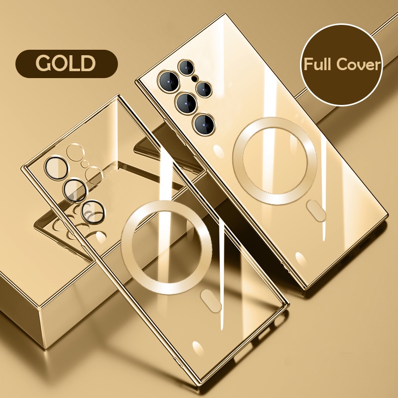 Revestimento À Prova De Choque Para Caixa De Carga Magnética Sem Fio Samsung S23 Ultra S22 S21 Plus Nota 20 10 Tampa Transparente em Oferta na Shopee