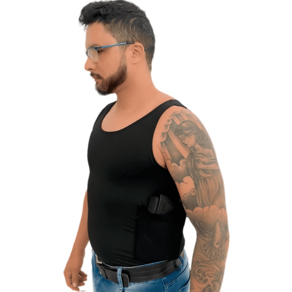 Camiseta Para CAC Modelo Regata / Porta 2 Carregadores em Oferta na Shopee