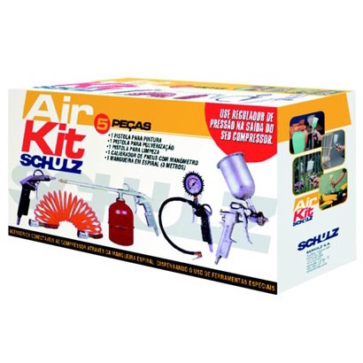 KIT AIR 5 PCS ACESSORIOS PARA COMPRESSOR ATRAVES DA MANGUEIRA - SCHULZ
