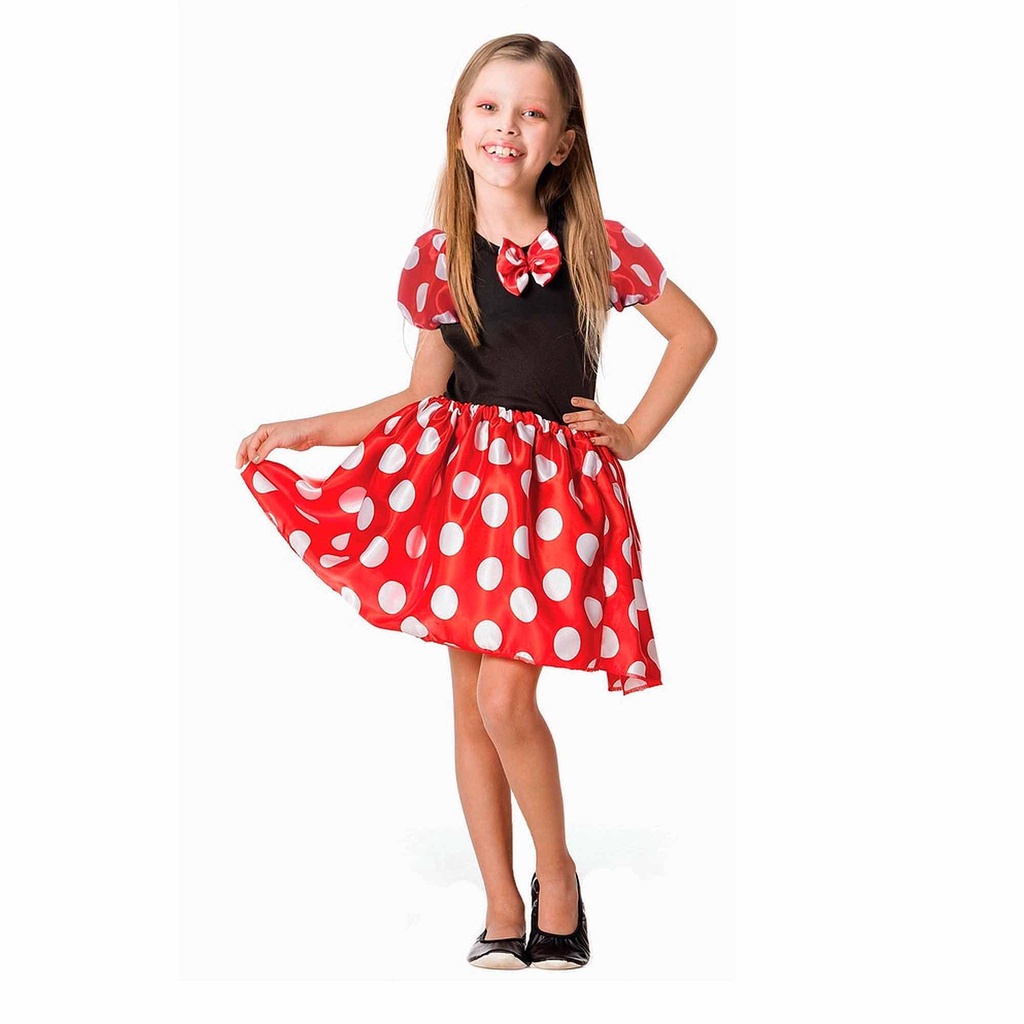 Fantasia Minnie Vestido Vermelho Infantil Menina