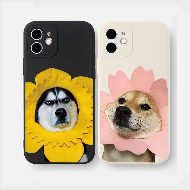 Emoji Funny Dog IPhone 6 6S 11 7 8 Se 2020 X XR XS Plus 12 13 14 PRO mini MAX Estojo De Silicone Líquido Para Telefone