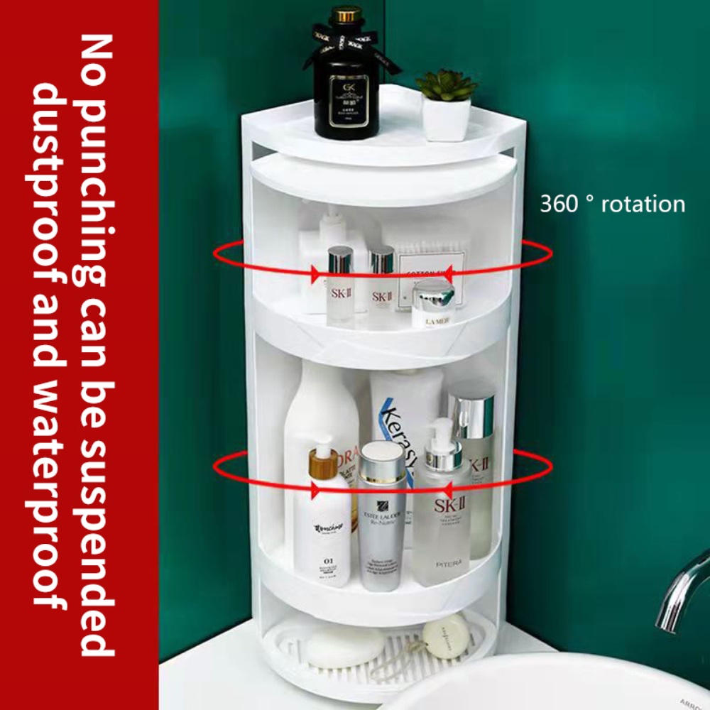 Rack de cosméticos à prova de poeira e à prova d'água giratório em 360° caixa de armazenamento multicamada Para armazenar comida/brinquedos/temperos de cozinha