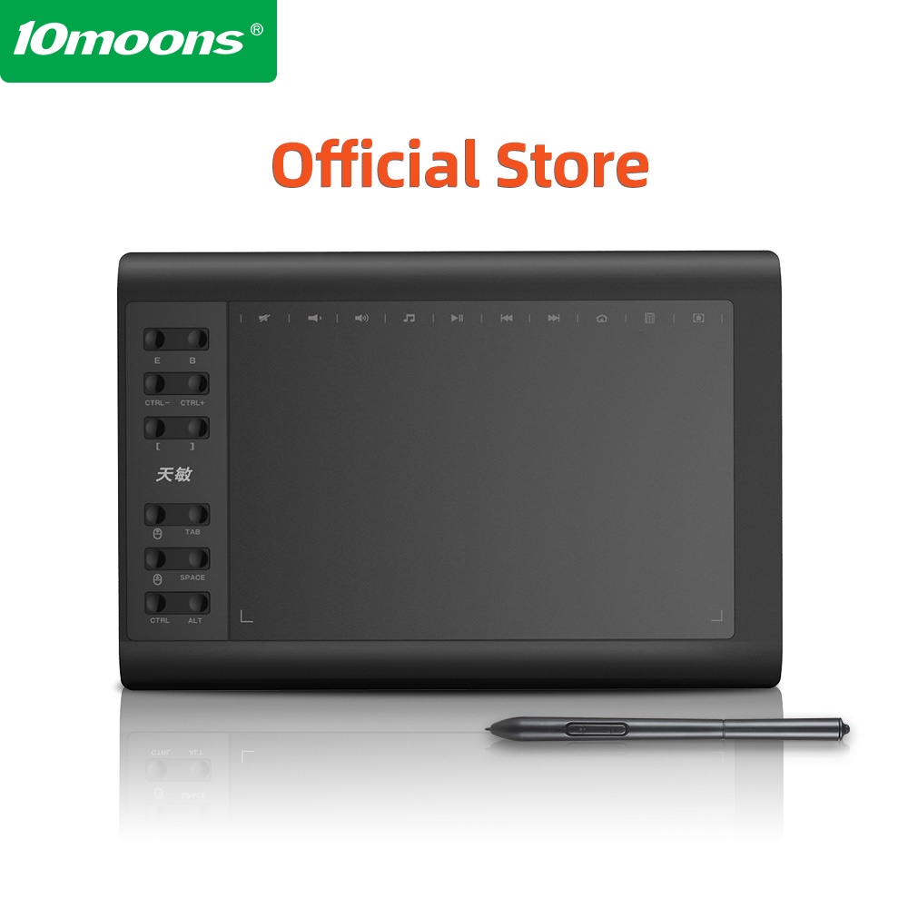 Mesa Digitalizadora 10moons 1060 Plus Com Desenho Gráfico/Grande/Ativo/Area Digital