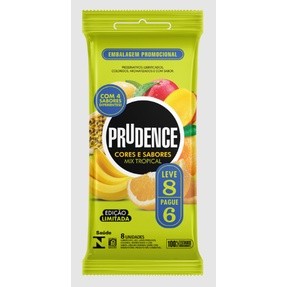 Preservativo Prudence Mix Tropical com 8 unidades