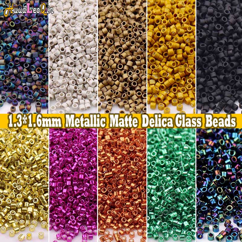 1000pcs 11/0 Matte Metálico Miyuki Delica Contas De Vidro 1,3 * 1,6mm Uniforme Espaçador Japonês Para Fazer Jóias DIY em Oferta na Shopee
