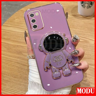 Case Capa Capinha 6D Para Samsung A03 CORE A03S A02S Capa De Silicone Telefone Macia Suporte De Astronauta