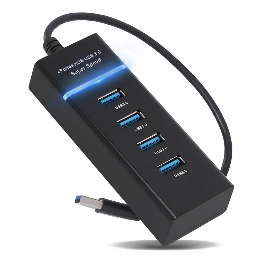 Hub Cabo Usb 3.0 Extensor 4 Portas High Speed Hd Pen Drive