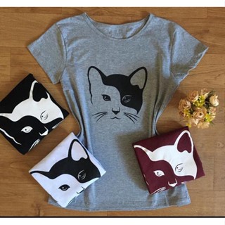 T-Shirt Feminina - Malha Penteado - Gatinho - Camiseta - Baby Look - 100% Algodão