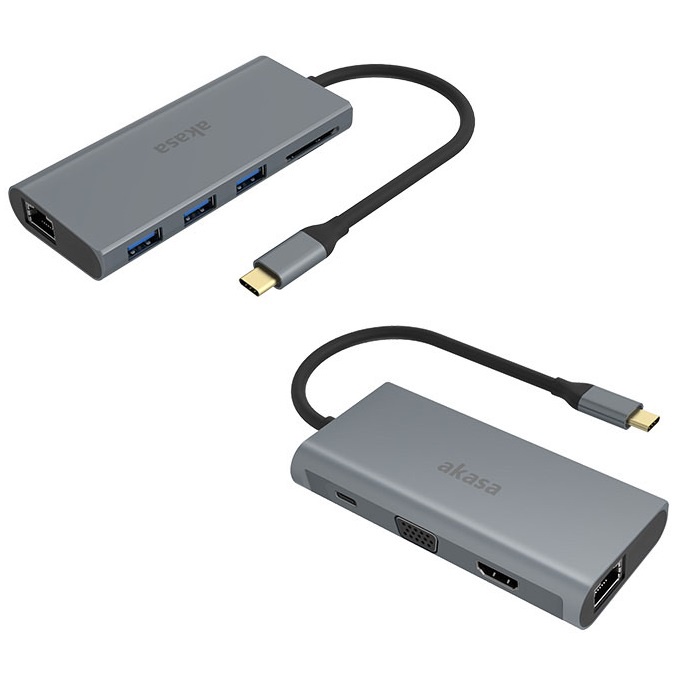 Hub Usb-C Akasa Dock Hdmi 4k Vga Usb 3.1 Ethernet Gigabit Sd