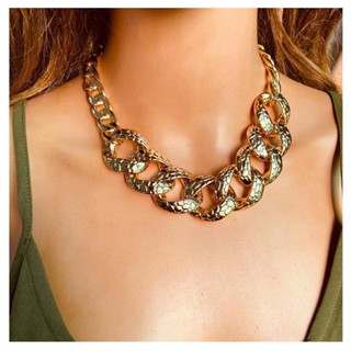 Joias Modernas Colar De Corrente Grande Pedaço Design Popular Ouro Cor Feminino Para Meninas Presentes De Senhora