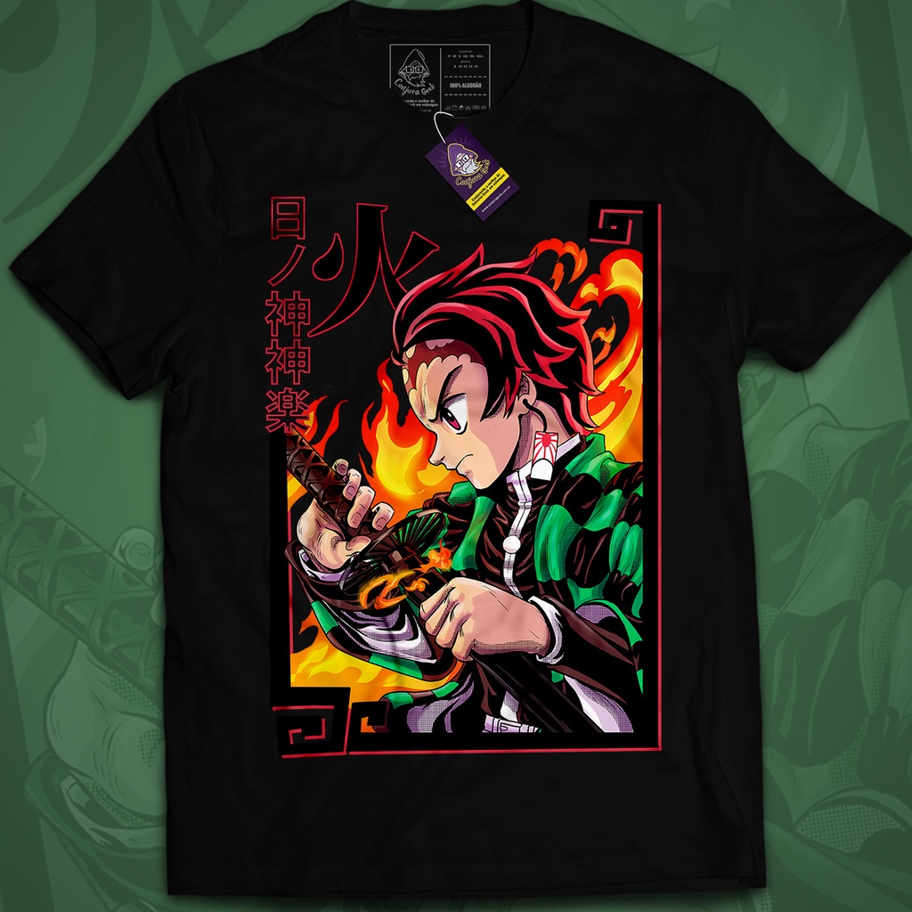 Camiseta Geek Qualidade Premium Kimetsu no Yaiba Demon Slayer Tanjiro Kamado Algodão 30.1 Malha Penteada Arte 334 -JOVI.