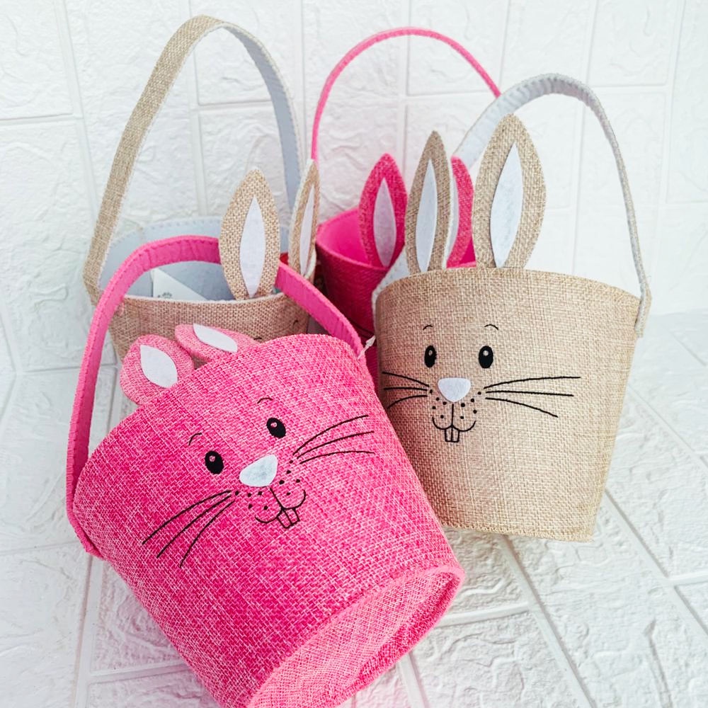 Cesta De Páscoa Coelhinho Orelhas Colorido De Tecido Cestinhas Decorativas Páscoa Lindas em Oferta na Shopee