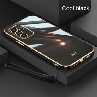 Samsung Galaxy A15 A25 5G A24 A14 5G A34 A54 5G Bordas Quadradas De Luxo TPU Capa Flexível Com Cordão Brilhante