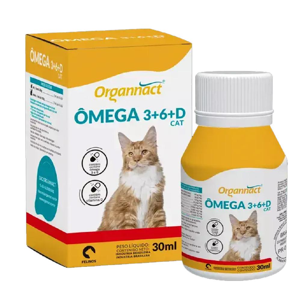 Detalhes do Suplemento Mineral Para Gatos Organnact Ômega 3+6+D Cat 30ml
