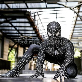 Maguire Spiderman Traje Homem-Aranha Preto/Vermelho Raimi Cosplay Superhero Zentai Terno