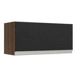 Armário de Cozinha Aéreo 70 cm 1 Porta Basculante Rustic/Preto Glamy Madesa