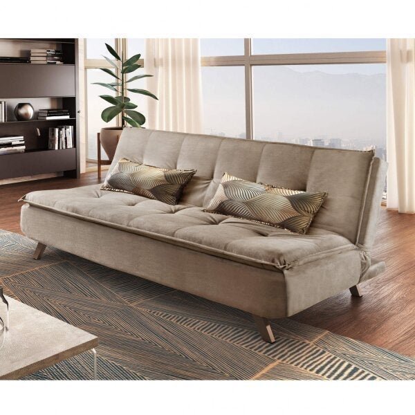 Sofá Cama 3 Lugares Milano Ref 16 Luxury Estofádos | Shopee Brasil