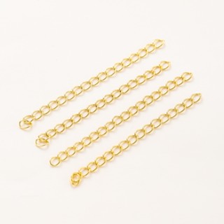 ST.kunkka 20pcs5cm Comprimento 18K Corrente De Cauda De Ouro Real Preservação De Cor , Fabricada Para Colar Pulseira Bijuteria DIY
