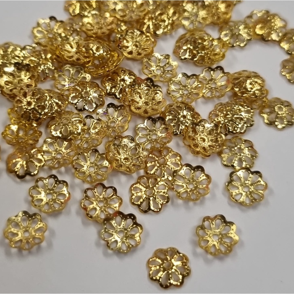 Tulipa de Metal Formato Flor / Rosa Pequena para Bijuterias 100 Peças em Oferta na Shopee