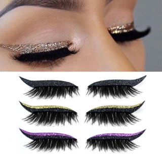 Novo Adesivo Reutilizável Cílios Glitter Fake Eyeliner Fase De Maquiagem Para Os Olhos Preguiçosos em Oferta na Shopee