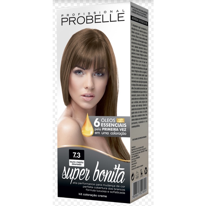 Coloração Super Bonita 7.3 - Louro Médio Dourado Probelle em Oferta na Shopee