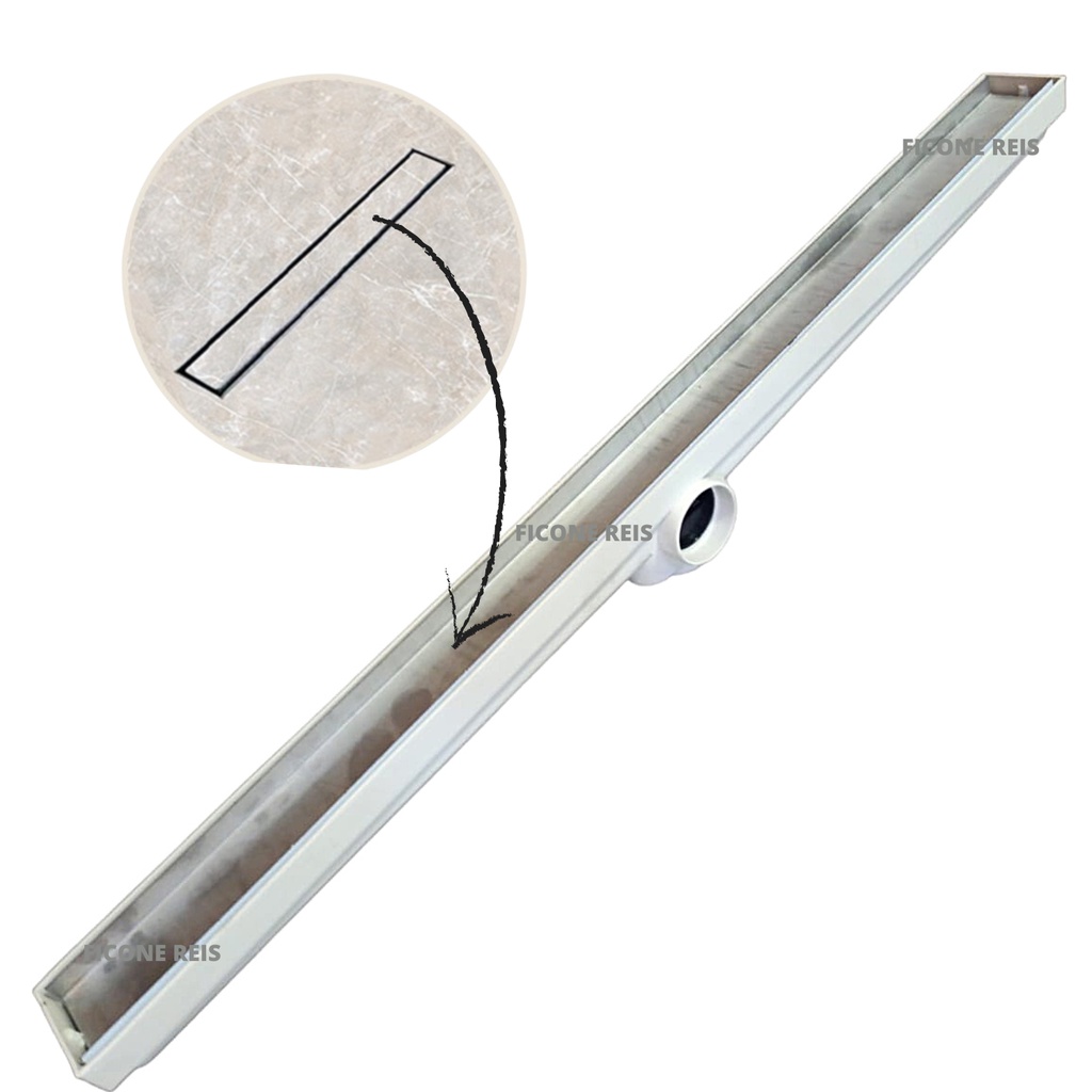 Ralo linear invisível modelo 5x70 cola piso/porcelanato com tela anti insetos