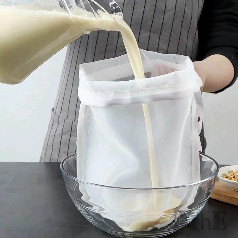[Destaque] Saco Filtro De Leite De Soja Vinho 100/200/400 Malha De Cozinha Rede Filtrante Ultra-Fina Reutilizável